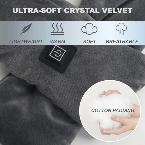 Heated Neck Wrap with 5000 mAh Power Bank, Cordless Heating Pad with Adjustable 3 Heat Settings, Soft Neck Warmer for Pain Relief, Muscle Relaxation, Portable Heated Neck Scarf, Gray