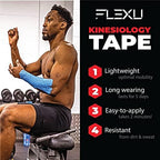 FlexU Kinesiology Tape Bulk Pack; Therapeutic Recovery Tape; Hypoallergenic, Long-Lasting; Reduces Risk of Sports Injuries, Alleviates Pain; Promotes Fast Recovery; Pro Grade