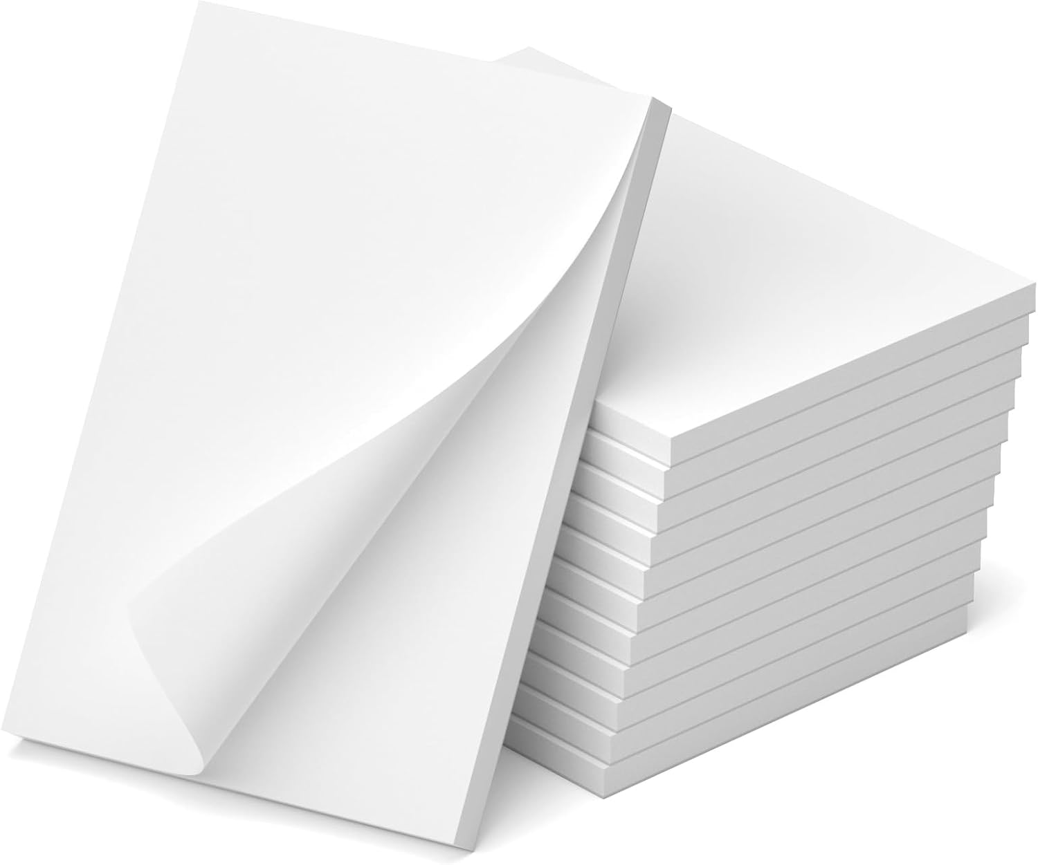 12 Pack Blank Note Pads 4x6 Inch, 50 Sheets Per Small Notepads, Blank Scratch Pads for Writing, Tear Off Notepads 4x6, Unlined Memo Pad of Paper, Server Note Pads Suitable for To Do Grocery List
