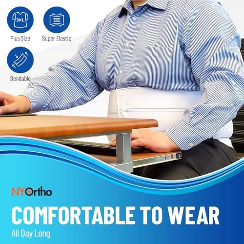 NYOrtho Bariatric Abdominal Binder,12-Inch Wide Elastic Belly Wrap for Plus-Size Men and Women,Post-Surgery Stomach Compression Garment for Hernia Surgery, Natural Birth, Abdominal Injuries