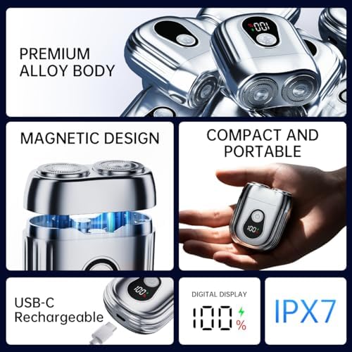 Portable Mini Electric Shaver for Men & Women – USB-C Rechargeable Waterproof Cordless Razor, Compact Travel Face & Body Trimmer for Home & Business (Black)