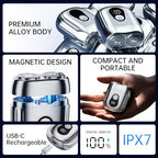Portable Mini Electric Shaver for Men & Women – USB-C Rechargeable Waterproof Cordless Razor, Compact Travel Face & Body Trimmer for Home & Business (Black)