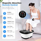 KNQZE Collapsible Foot Spa Bath with Heat & Remote Control, Bubble Massage, Temperature Control, Red Light, Timer, 16 Rollers & Pumice Stone for a Soothing Spa Experience