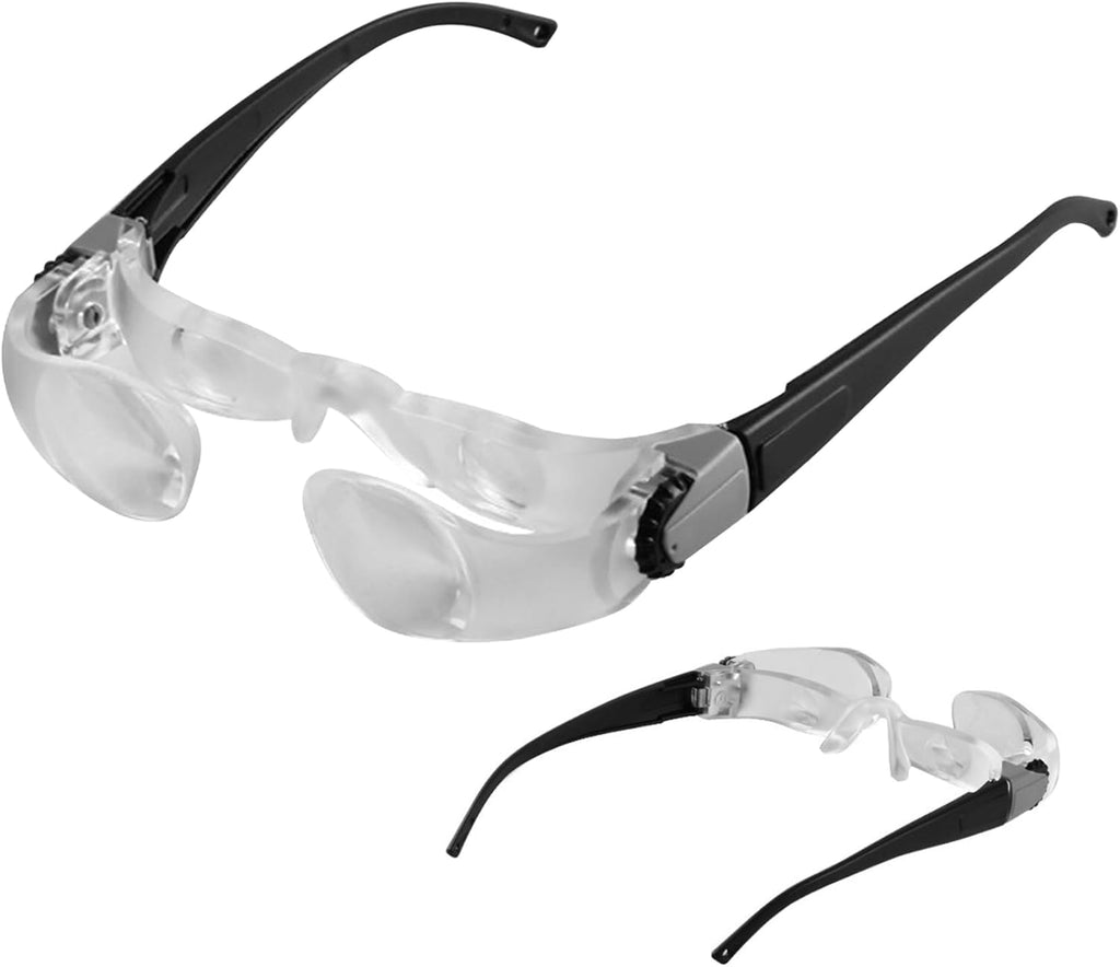 Magnifying Glasses Adjustable 4X Magnifying Eyewear Anti-Glare Wearable Magnifier Glasses for Presbyopia Seniors Watching TV for Low Vision Reading, Fishing, Tv, Rea