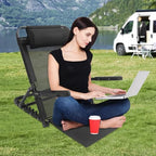 Adjustable Bed Backrest with Armrest - 8 Angle Positions, Heavy Duty 330lbs, Portable Foldable Design, Steel Frame & Oxford Fabric for Reading, Watching TV, Elderly (Black)