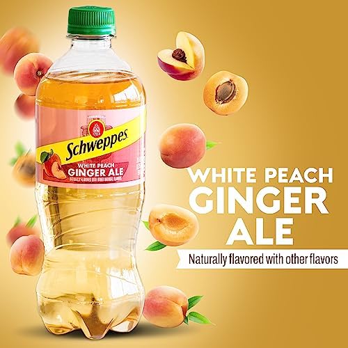 Schweppes White Peach Ginger Ale - Refreshing, Crisp, Delicious - 12, 20oz Bottles