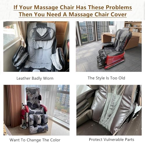 Massage Chair Cover,Full Body Massage Chair Cover-Shiatsu Slipcover Recliner Chair Cover,Universal Washable Stretch Fabric Armchair Slipcovers,Dust Protection Sofa Covers (Black, A- Foot)