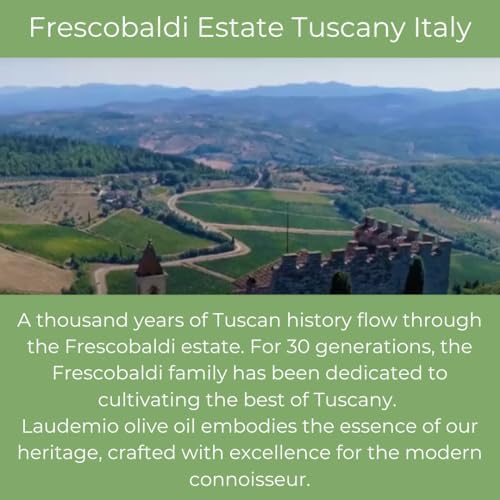 FRESCOBALDI Laudemio Extra Virgin Olive Oil, 16.9 FL Oz, 500ml, Premium, Award Winning Product of Tuscany, Italy, Fruity & Peppery Flavor, Smooth & Robust Low Acidity, Rich in Polyphenols (Pack of 2)