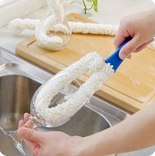 Long Bottle Brush Cleaner for Decanters & Water Bottles – 16” Flexible Foam Washing Wand for Vases, Tumblers, Baby Bottles, and Glassware [NOT for Wine Bottles]