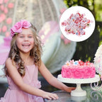 NUOBESTY 440Pcs Edible Flower Cake Topper Wafer Paper Dessert Decoration Rice Paper Decorations for Wedding Birthday Hawaii Party Cupcake