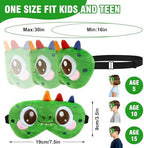 Sleep Mask for Kids, Cute Cartoon Plush Sleeping Eye Cover Green Kawaii Soft Eye Mark with Adjustable Strap Fuffy Animal Eye Blindfold for Kids Boys Girls Teens, Kids Travel Nap Sleeping Mask