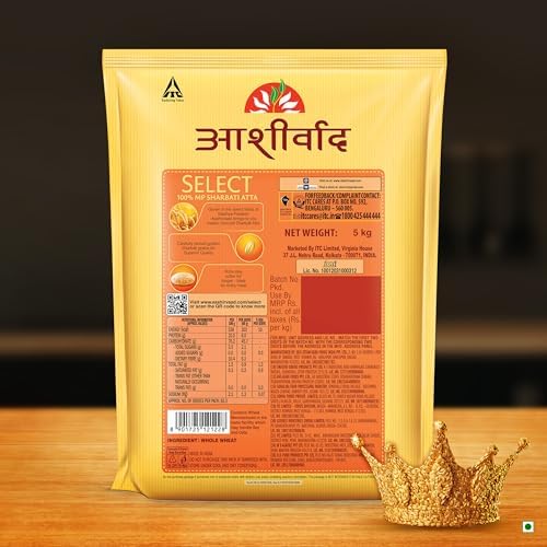 Aashirvaad Select Whole Wheat Sharbati Atta 11 Pound (5 KG)
