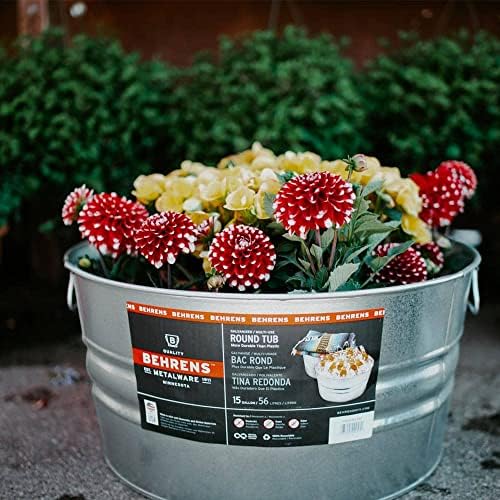 Behrens High Grade Steel 2GS 15 Gal Silver Galvanized Steel Round Tub