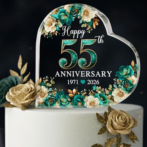 55th Wedding Anniversary Acrylic Cake Topper, 55 th Anniversary Decorations, 55 Wedding Topper, 55 Years Of Married Gifts (55th Anniversary Cake topper 2026)