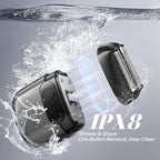 Electric Foil Shaver for Men,Compact 3D Floating Shaving Heads, Electric Razor for Men,IPX8 Waterproof, USB-C Fast Energy, 90-Min Runtime,LED Info Display, Wet/Dry Adaptability, Travel Lock Deep Gray