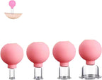 Facial Cupping Therapy Set Plastics, Eye Face Vacuum Massage Anti Cellulite Cup - Silicone, for Beauty Body Cup Lymphatic Fascia(Rose)