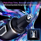 AREYZIN Nose Hair Trimmer for Men,Rechargeable Ear and Nose Trimmer,2026 Professional 2 in 1 Painless Eyebrow & Facial Hair Trimmer with IPX7 Waterproof Dual Edge Blades (Black)