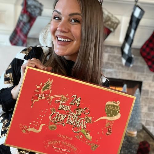 VAHDAM, Advent Calendar 2026 (500g/17.63oz) 24 Unique Loose Leaf Tea - Exclusive Holiday Tea Gift Sets | Christmas Advent Calendar 2026 for Adults | Advent Calendar 2026 Adult Women & Men