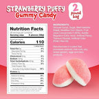 Strawberry Gummy Candy - 2 Pound Pack - Pink Cloud Candy for Baby Showers & Party Favors - Gender Reveal Strawberry Gummies - It's a Girl Candy - Bulk Puffs