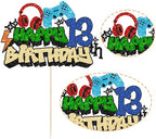 Gyufise 1Pcs 13th Birthday Video Game Cake Topper Gaming Level Unlocked Game On Controllers Cake Pick Decorations Game Theme Baby Shower 13th Birthday Anniversary Party Cake Decorations