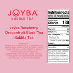 Joyba Bubble Tea Raspberry Dragon Fruit Black Tea with Popping Boba, 4 Pack, 12 fl. oz. Cups