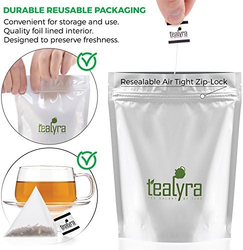 Tealyra - Cream Earl Grey Tea Pyramids Bags - Classic Black Leaf Tea - Citrusy with Vannilla Flavor - 25 Sachets (2-ounce)