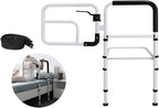 Bed Rail rotatable, Elderly Safety Bed Handle, Bed bar with Storage Pocket, Bedside Standing Assist Grab Bar, Height Adjustable (77-103cm)