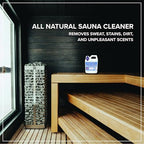 Tillbrook Sauna Cleaner - Makes 4 Gallons Concentrated Sauna Wood Cleaner - 32 oz All-Natural Cleaning Solution for Saunas - Safe for All Surfaces - Removes Grease, Sweat, & Dirt - Eucalyptus Scent