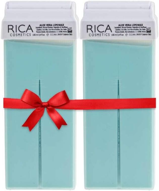 Rica Aloe Vera Roll-On Wax Kit (Set of 2 Refill Wax) 100 ML - Made in Italy