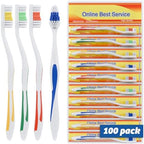 100 Pack Toothbrush Standard Classic Medium Soft Toothbrush Bulk Individually Wrapped