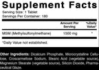 Oxify MSM 1500 mg (Also Called (Methylsulfonylmethane) | 180 Tablets | Gluten-Free, Non-GMO | Supplement Made in USA