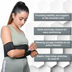 Wonder Care-Left Right Shoulder Immobilizer Arm Sling Elastic Brace for Clavicle Collar Bone Dislocation Subluxation Shoulder stabilizer Compression Brace After Rotator Cuff Surgery - Black-Size 3
