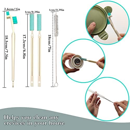 Small Household Cleaning Brushes by ELEMGULY,18 Pcs Crevice Brush for Hole, Gap, Corner, Space, Micro Crevice Scrub Cleaner Tool for Bottle, Keyboard, Window, Door Track