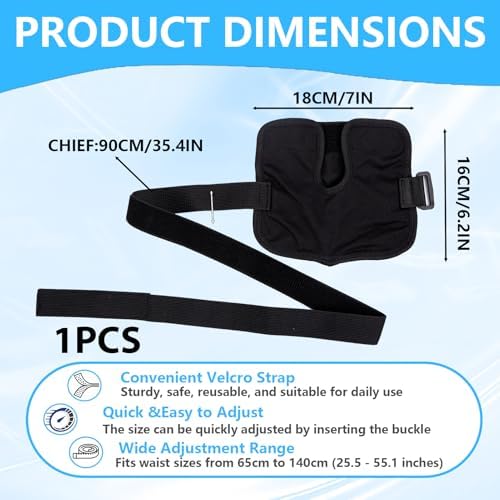 1PCS Peritoneal Dialysis Belt, Adjustable PD Catheter Holder, Feeding Tube Holder for Peg Tube, J-Tube, G Tube Accessories, Dialysis Patients for Sports and Nursing Supplies(Black)
