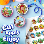 30 x Edible Cupcake Toppers – Curious Monkey Inspired Collection of Edible Cake Decorations | Uncut Edible on Wafer Sheet