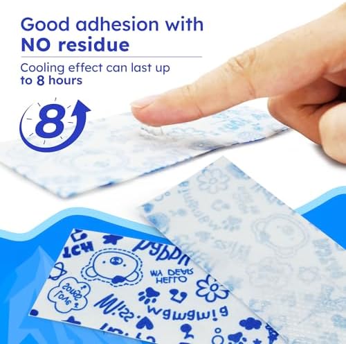 LotFancy Fever Patch for Kids, 22 Sheets, Fever Reducer, Baby Cooling Pads, Gel Cool Patch for Fever, Headache Relief, 4.7 x2 Inch