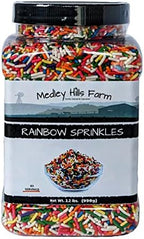 Rainbow sprinkles by Medley Hills farm in Reusable Container 2.2 Lbs. - Great bulk rainbow sprinkles for cake decorating,cookie decorating - brownies and ice cream toppings