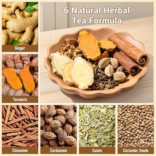 Anti-Inflammaheb Tea, 100% Natural Inflammation Tea from Premium Turmeric, Ginger, Cinnamon, Cardamom, Cumin, Coriander Seeds Herbal Ingredients, Supports Antioxidant, Boost Immunity (1 Pack/120 Bags）