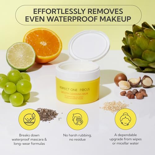 PERFECT ONE FOCUS Smooth Cleansing Balm Makeup Remover – Makeup cleansing balm that melts away makeup and impurities while moisturizing – Gentle Face Wash Balm - Great for Travel, 2.64oz(75g)