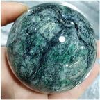 Health & Household Natural Gemstone Dioptase Quartz Polished Ball Crystal Rare Mineral Collections Ornament Sphere Healing Decorations for The Room
