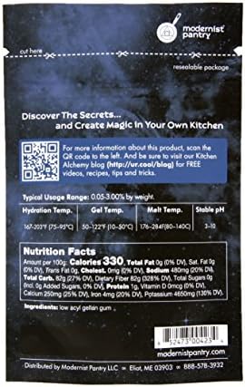 Pure Gellan Gum F - Low Acyl ⊘ Non-GMO Vegan OU Kosher Certified - 50g/2oz