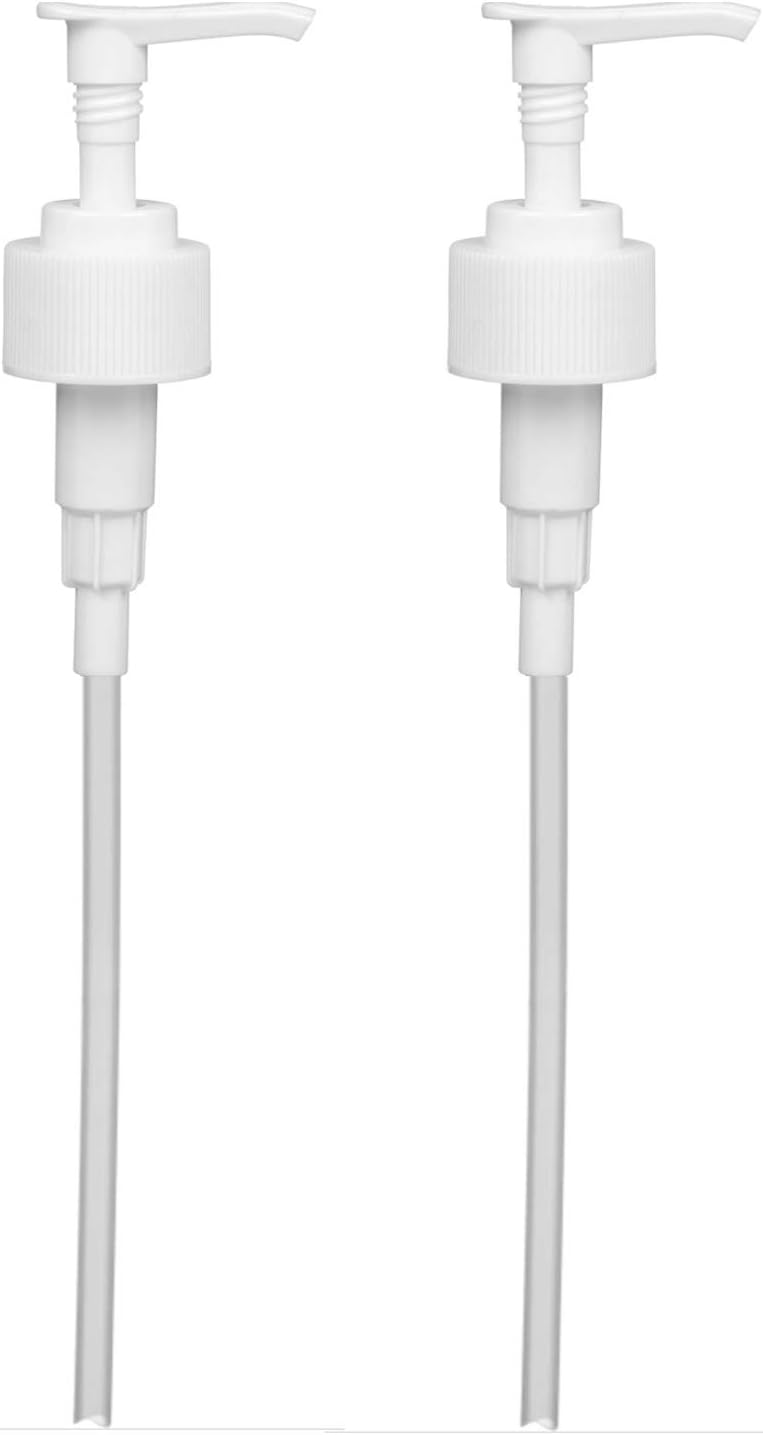 Speak Naturals White Soap and Lotion Pump, Fits Most 32oz Castile Soap Bottles, 28/410 Neck, 5cc Dispensed Per Pump (2 Pack)