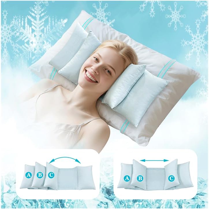 Beauty Pillow - Anti Wrinkle Aging Face Up for Sleeping Upright Back Training Post Eye Surgery Wrinkle Prevention Neck Stabilization Head Positioning (Cooling Fabric)