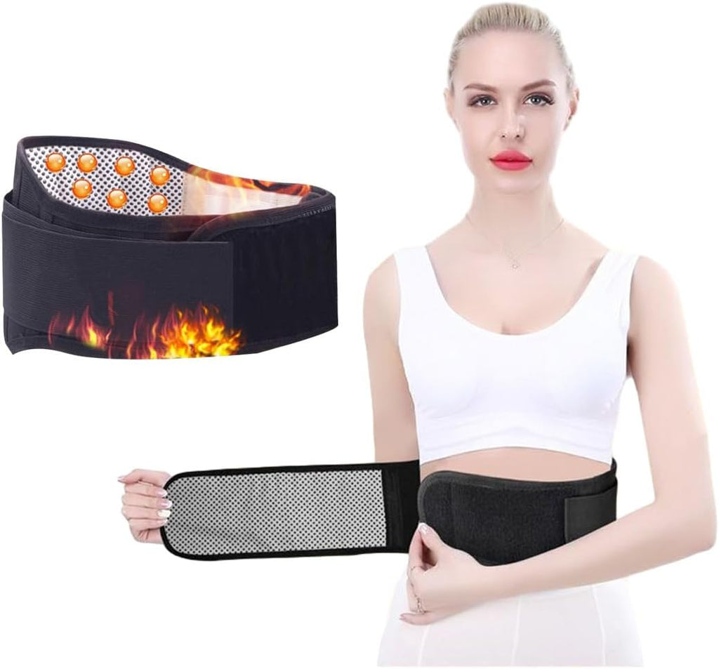 Heating Lower Back Brace Back Support Belt for Pain Relief Heated Back Brace Magnetic Therapy Waist Belt Wrap Adjustable Heating Lumbar Support for Men Women Herniated Disc Sciatica Scoliosis