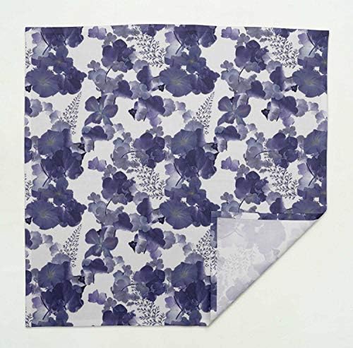 S4Sassy Blue Leaves & Morning Glory Floral Cotton Napkin Printed Everyday Basic Washable Table Linen 20 x 20(Pack of 6)