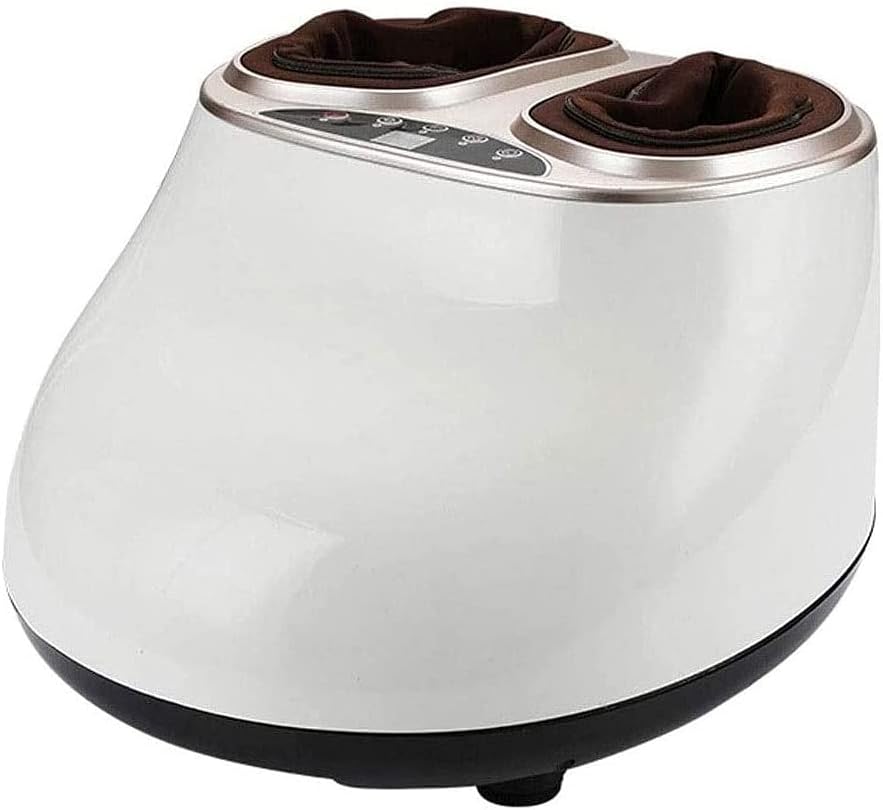 Foot Massager Machine with Heat, Shiatsu Deep Tissue Kneading, Rolling Massage, Air Compression for Plantar Fasciitis, Pain Relief, Relax for Home or Office Use (Color : White)
