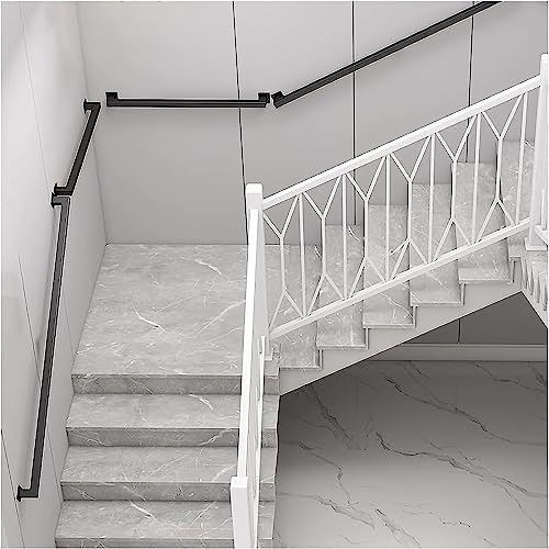 Staircase Handrail 1ft-20ft Complete Kit，Black Galvanized Industrial Pipe Railing Indoor&Outdoor Stair Railing/Safety Handle with Wall Mount Support. (Size : 1ft)