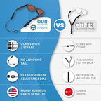 Adjustable Eyeglass Strap (Fish Style) - No Tail Sunglass Strap - Eyewear String Holder - With Bonus Glasses Cleaning Cloth