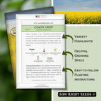 Sow Right Seeds - Yellow Mustard Seed for Planting - Cover Crops to Plant in Your Home Garden - Enriches Soil - Suppresses Weeds - Cold Hardy - Non-GMO Heirloom Seeds - Great Gardening Gift (1)