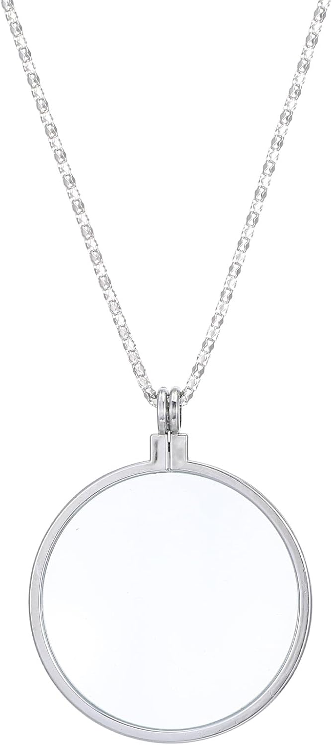 Magnifying Glass Necklace Monocle,5X Magnifying Glass Pendant,5X Necklace Magnifier with Glasses Lens and Chain Magnifyings Pendant Eyepiece for Reading Newspaper Map Jewelry Crafts Needlework